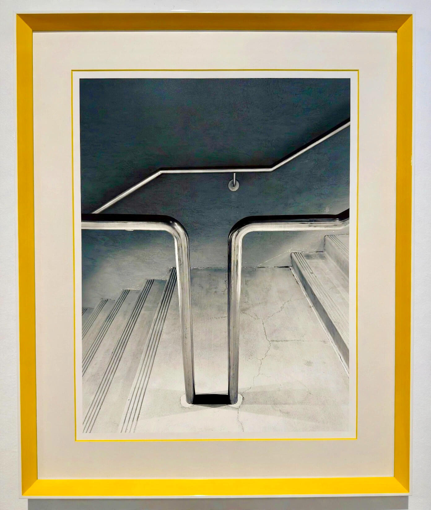 Handrail Cinematic Industrial Noir. High Contrast Photography. 1/1 Unique Artifact Archival Print by Barton Caplan