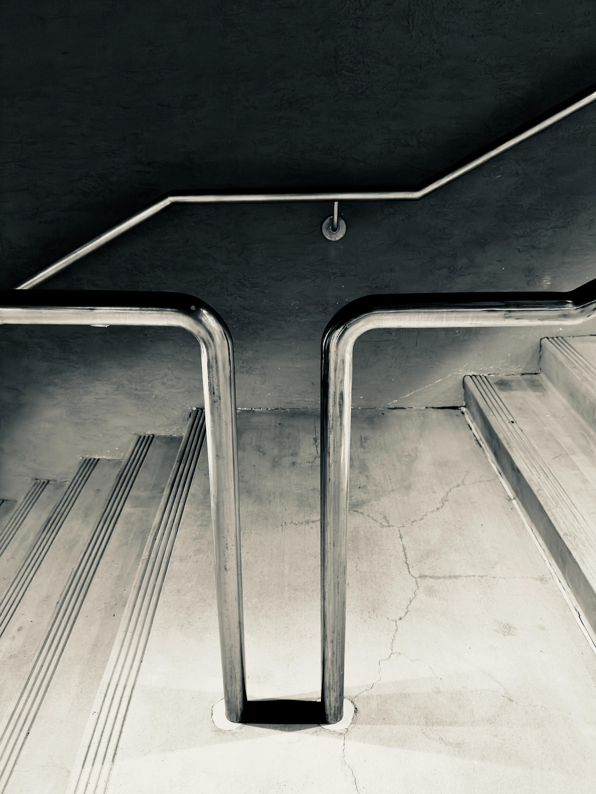 Handrail Cinematic Industrial Noir. High Contrast Photography. 1/1 Unique Artifact Archival Print by Barton Caplan