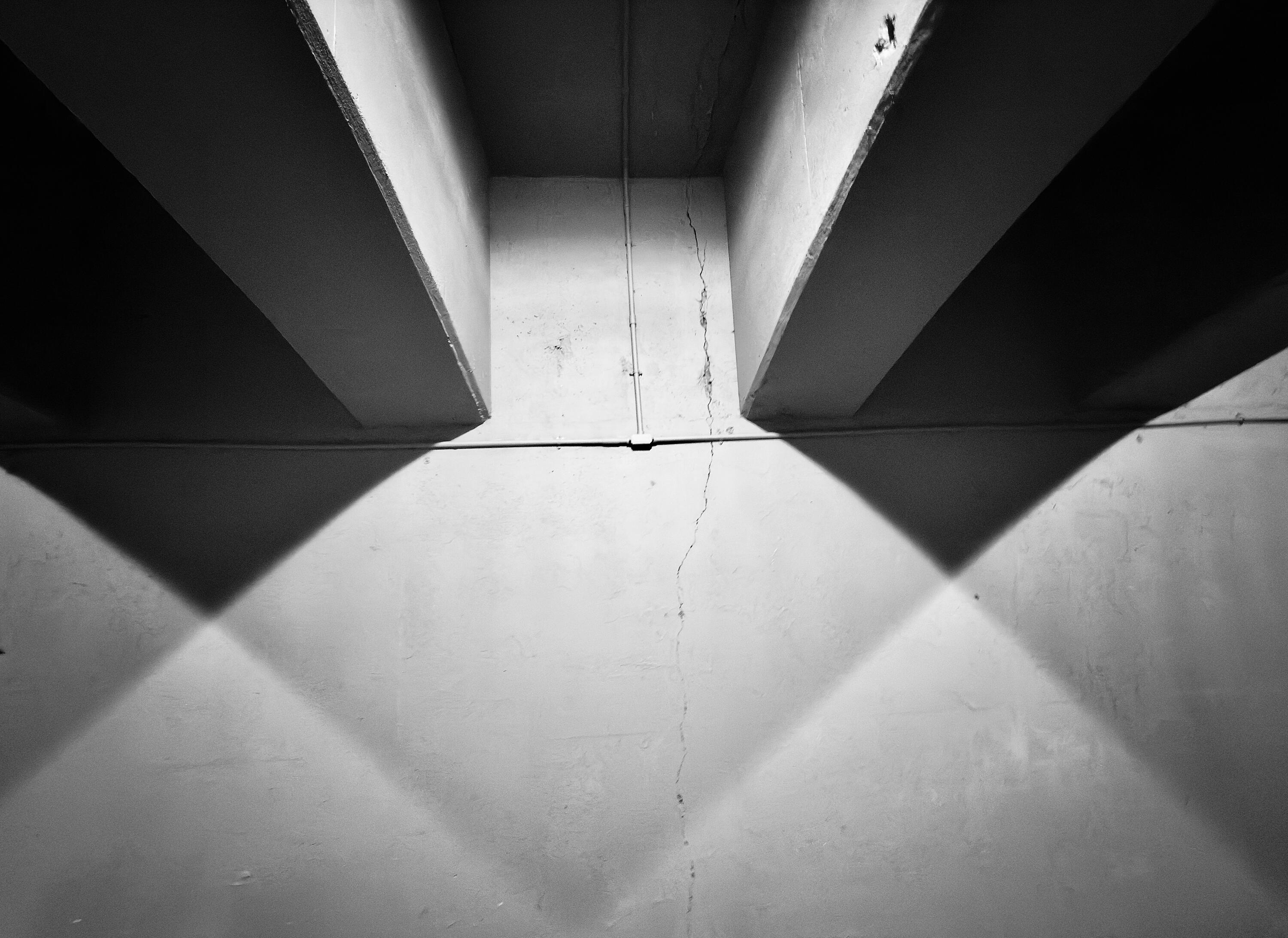 Beams Cinematic Industrial Noir. High Contrast Photography. 1/1 Unique Artifact Archival Print by Barton Caplan